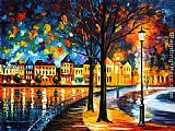 Leonid Afremov PARK BY THE RIVER painting